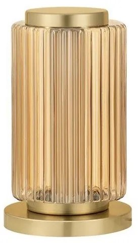 Veioza LED moderna, Metal, Sticla, Chihlimbar, VESPER
