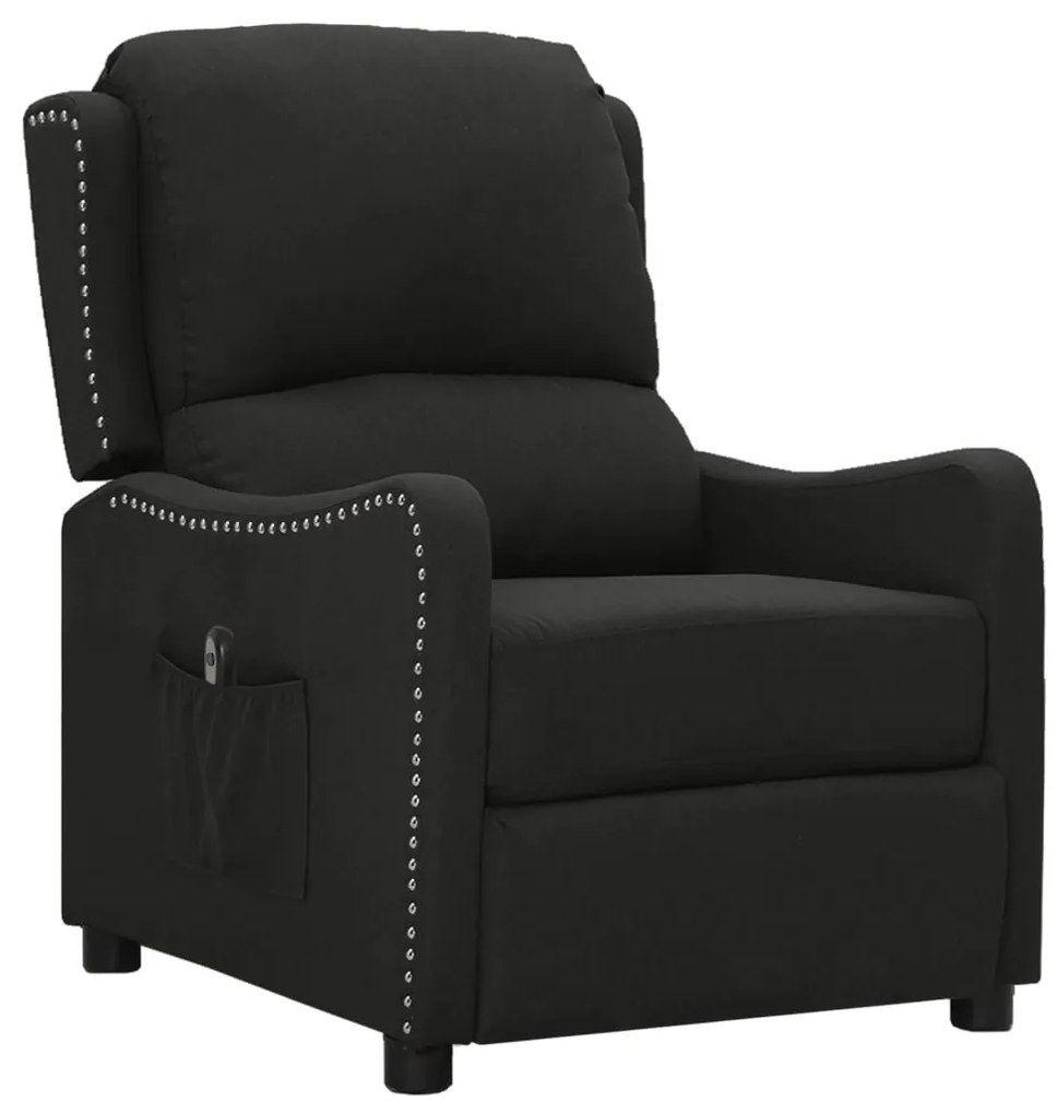 3098747 vidaXL Fotoliu rabatabil electric, negru, material textil