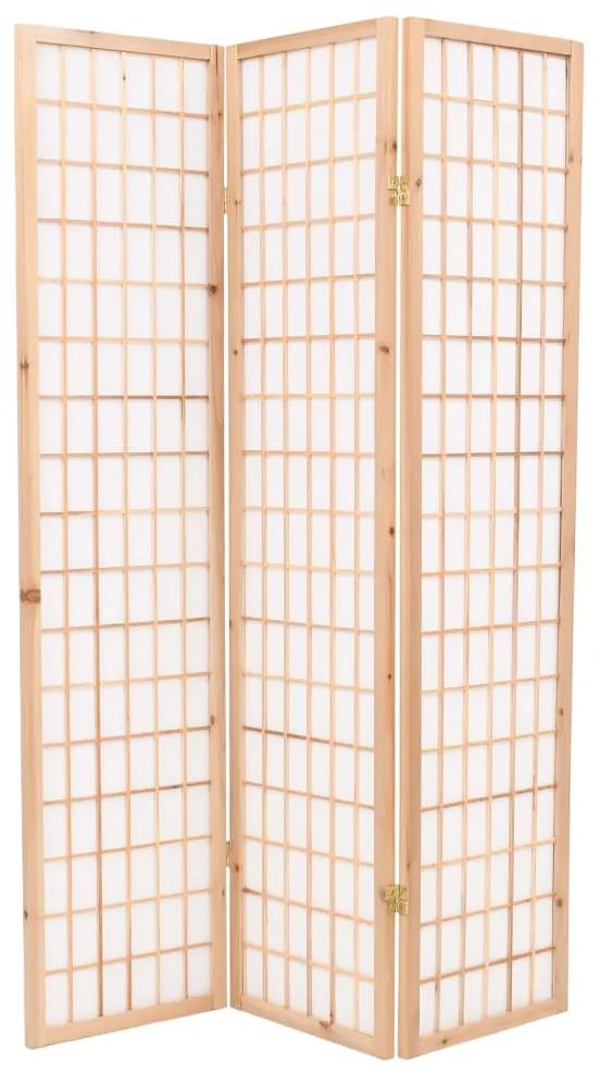 Paravan pliabil cu 3 panouri, stil japonez, 120x170 cm, Natural Maro, 3