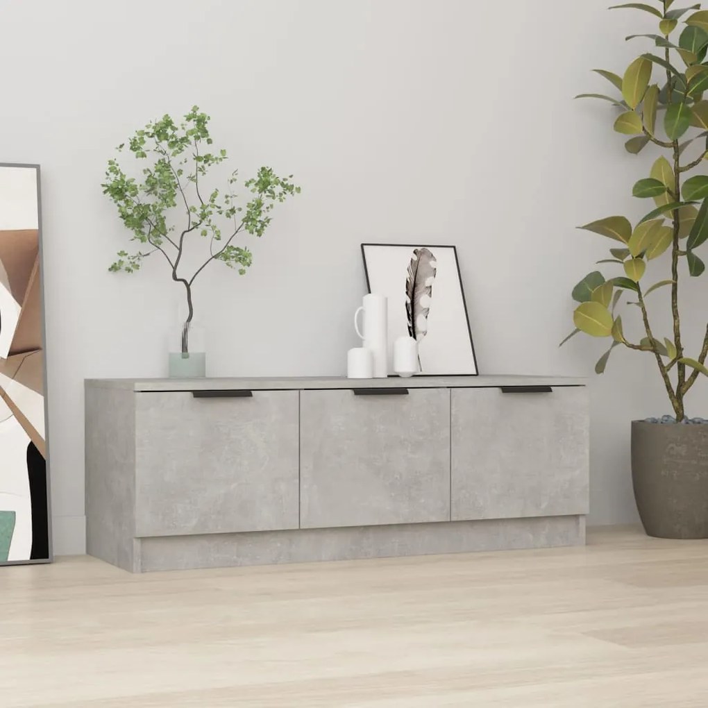 811362 vidaXL Comodă TV, gri beton, 102x35x36,5 cm, lemn prelucrat