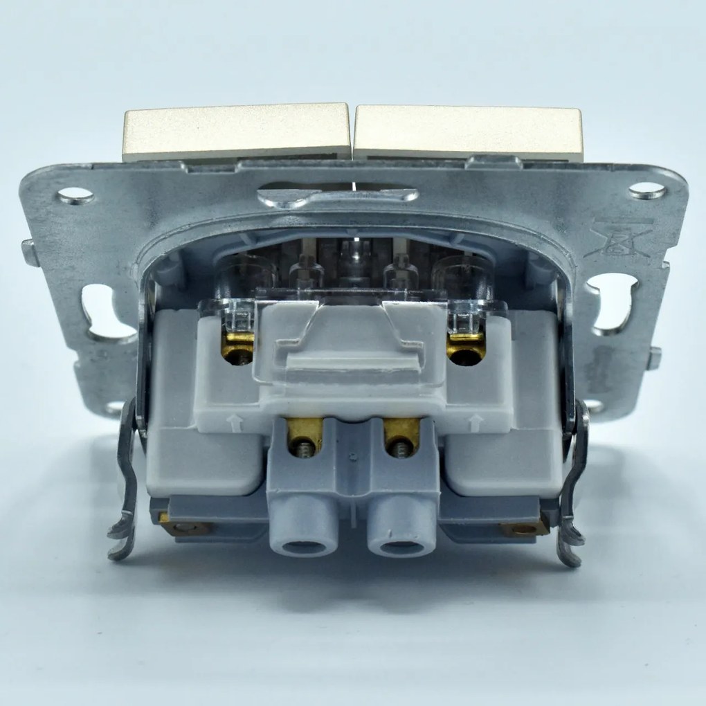 Intrerupator dublu alternativ, 10A, IP20, Bronz, Panasonic Arkedia Slim / Karre Plus