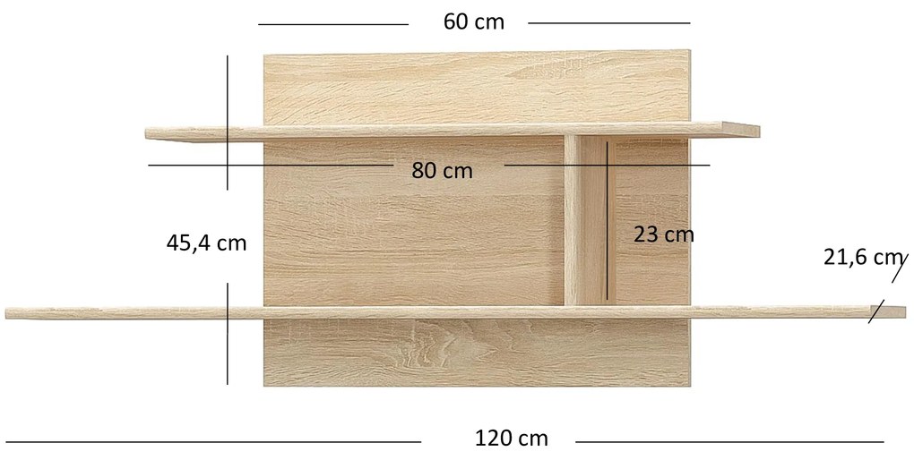 Raft 120 cm Terrell (Stejar sonoma). 1053293