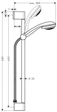 Set dus Hansgrohe Crometta 85 Vario, crom - 27763000