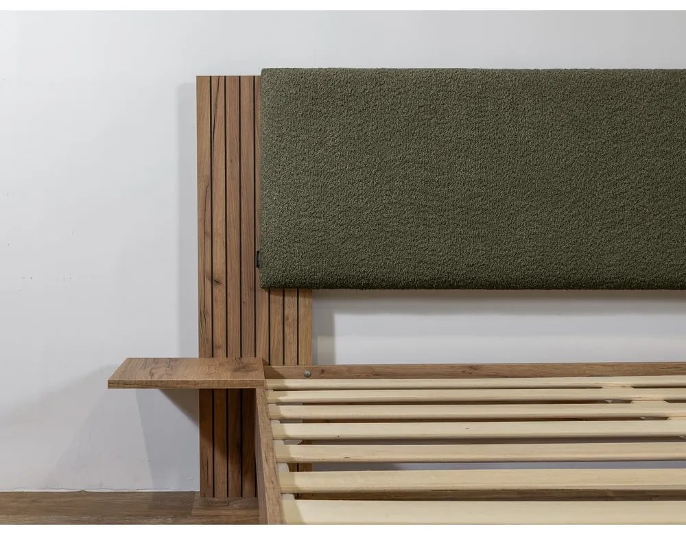 Pat matrimonial verde cu somieră 160x200 cm Lior – Bobochic Paris