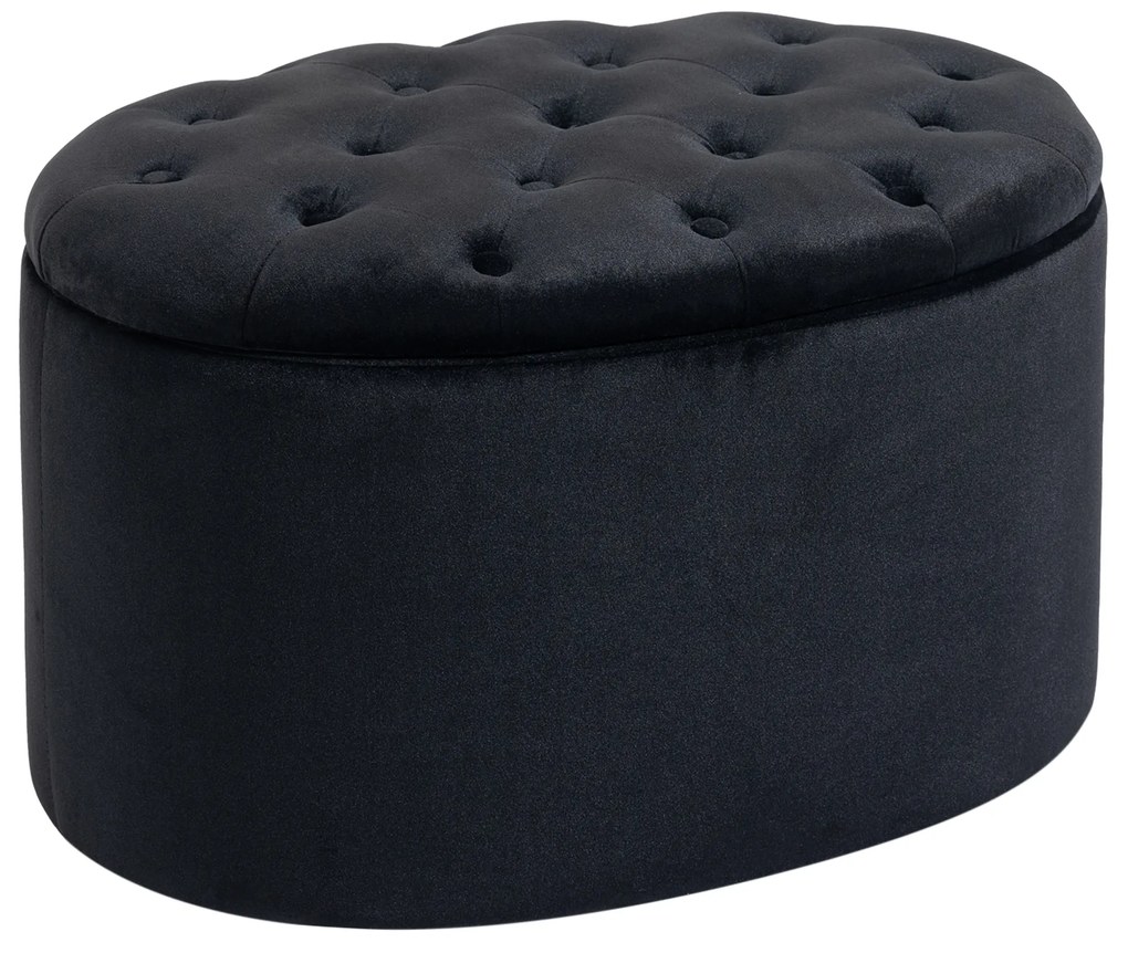 HOMCOM Banc de depozitare captusit cu spatiu de depozitare pentru hol dormitor sufragerie 71 x 52 x 42 cm negru | Aosom Romania