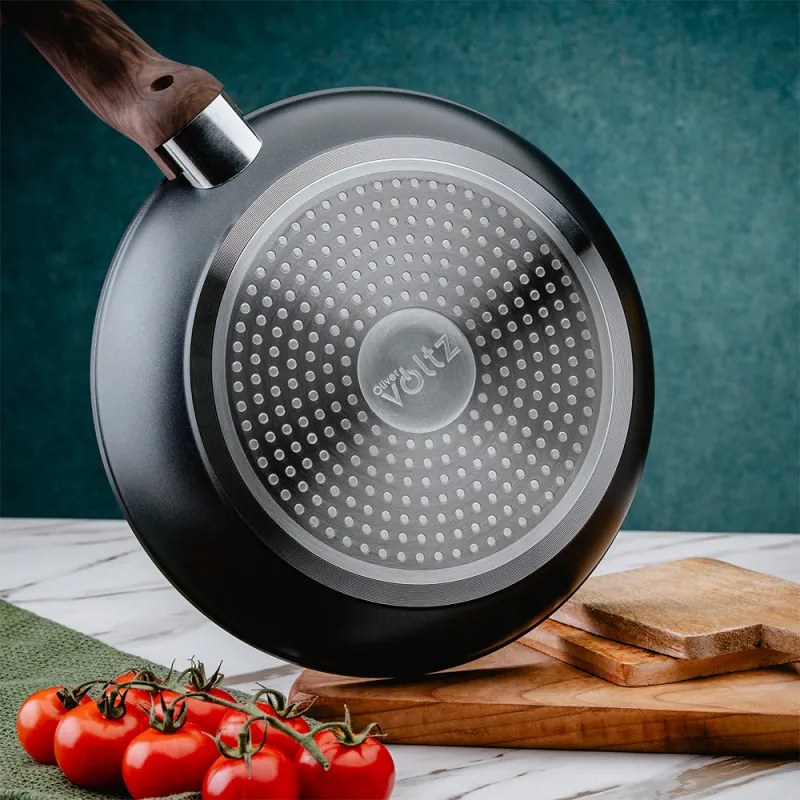 Tigaie Oliver Voltz Paris OV54419F28, 28 x 5.5 cm, Senzor de caldura, Acoperire neaderenta, Inductie, Negru