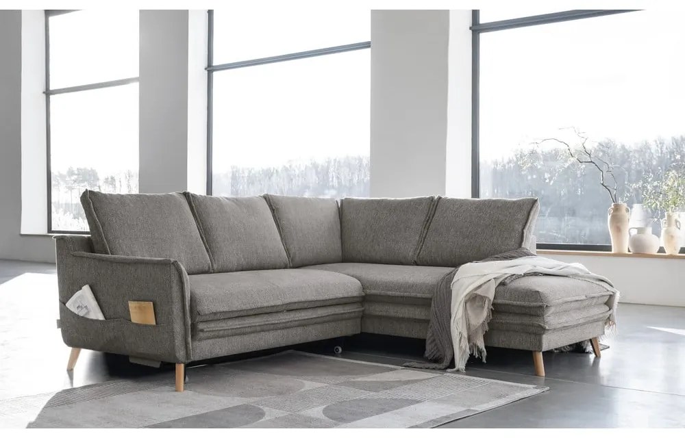 Colțar gri extensibil (cu colț pe partea dreaptă) Charming Charlie – Miuform