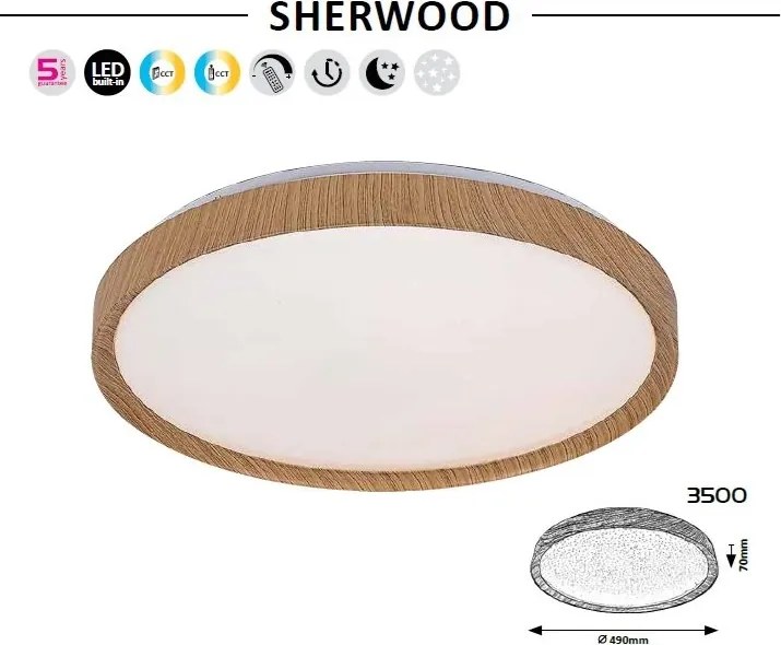 Plafoniera LED cu telecomanda Sherwood
