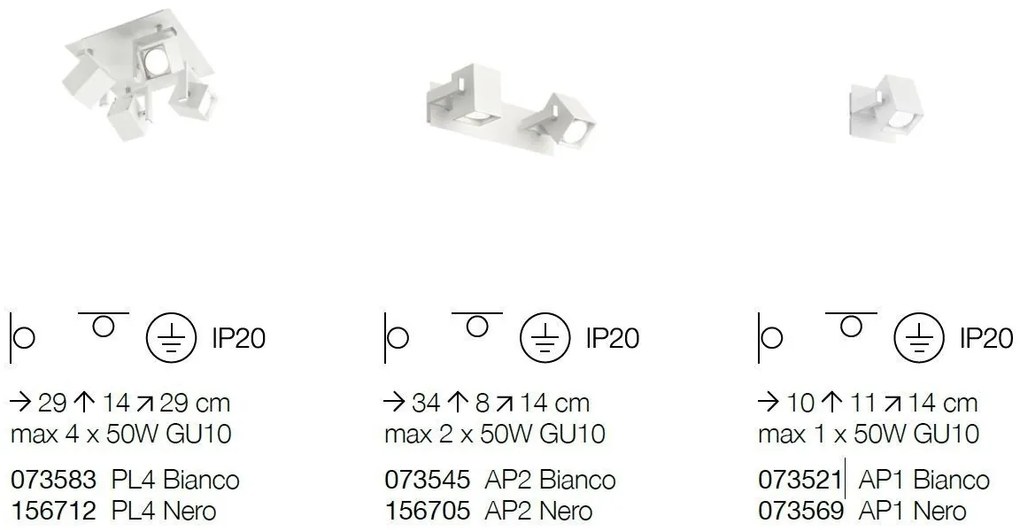 Aplica design modern cu 2 spoturi directionabile MOUSE AP2 negru 156705