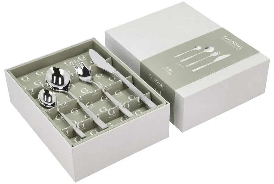 Tacâmuri argintii din oțel inoxidabil 16 buc. Fuga – Gense