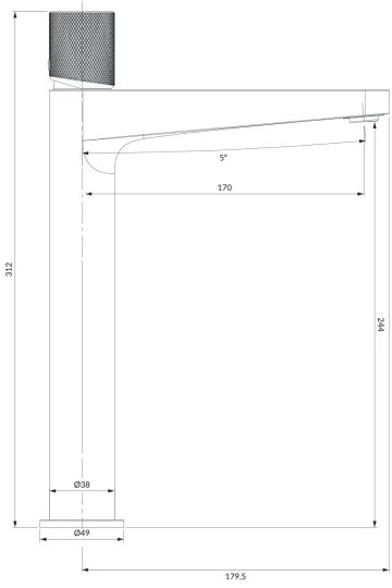 Baterie de lavoar OMNIRES CT8012CR CONTOUR 31,2 cm crom lucios