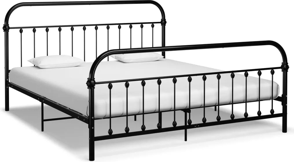 vidaXL Cadru de pat, negru, 180 x 200 cm, metal