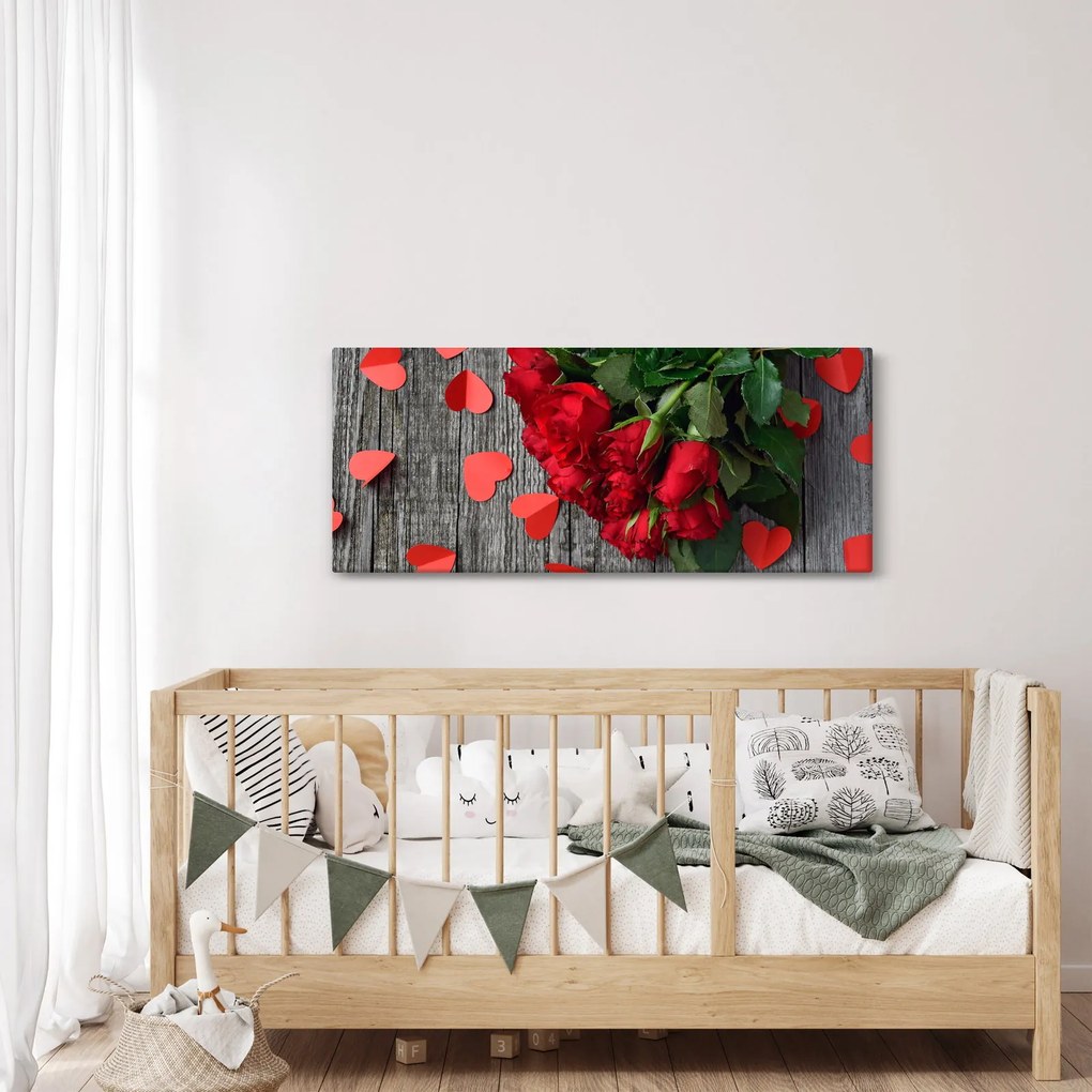 Tablou cu trandafiri (120x50 cm)
