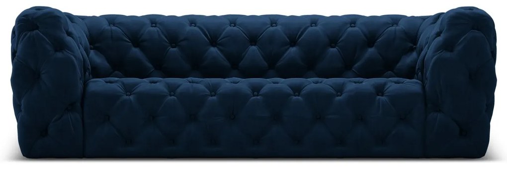 Canapea Iggy cu 3 locuri si tapiterie din catifea, albastru royal