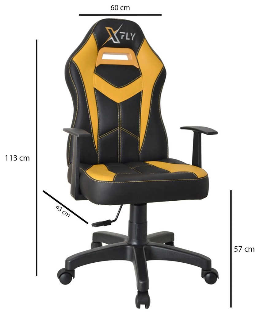 Fotoliu de birou gaming Vamivo 3 (galben + negru) . 1093823