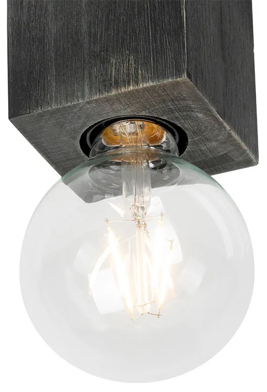 Spotlight rustic din lemn negru - Bloc