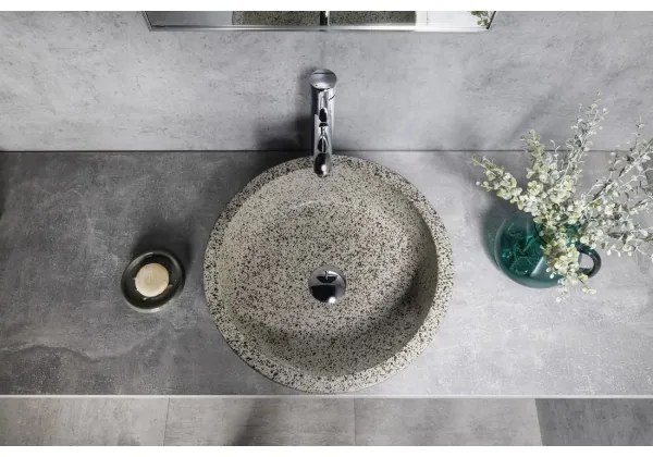 Sapho - Lavoar pe blat PRIORI Ø 41 cm alb/gri