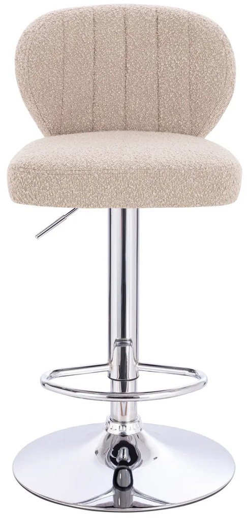 HR193W Scaun Latte Boucle cu Bază Cromata