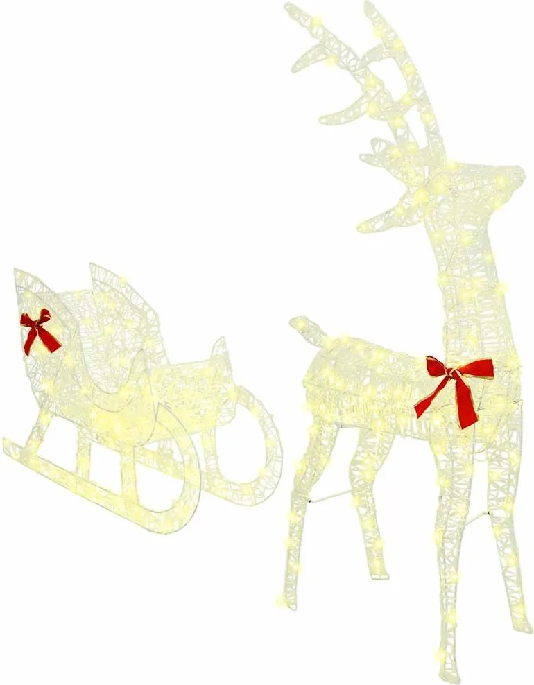 vidaXL Sanie cu ren cu 200 LED Alb cald 70 x 26 x 130 cm Acril