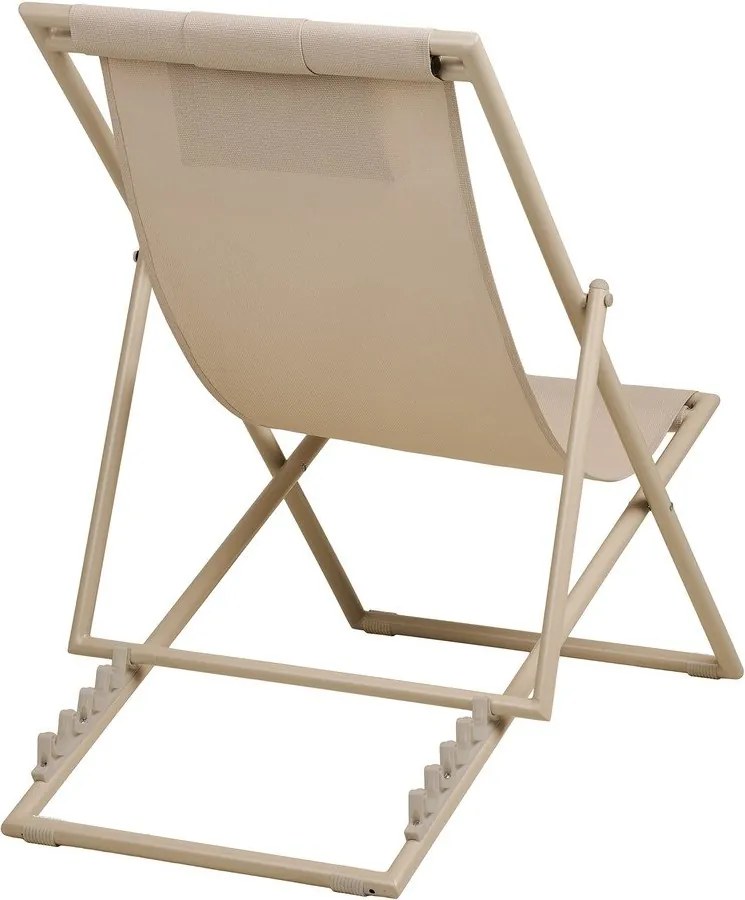 Șezlong de grădină bej din metal Curtis – House Nordic