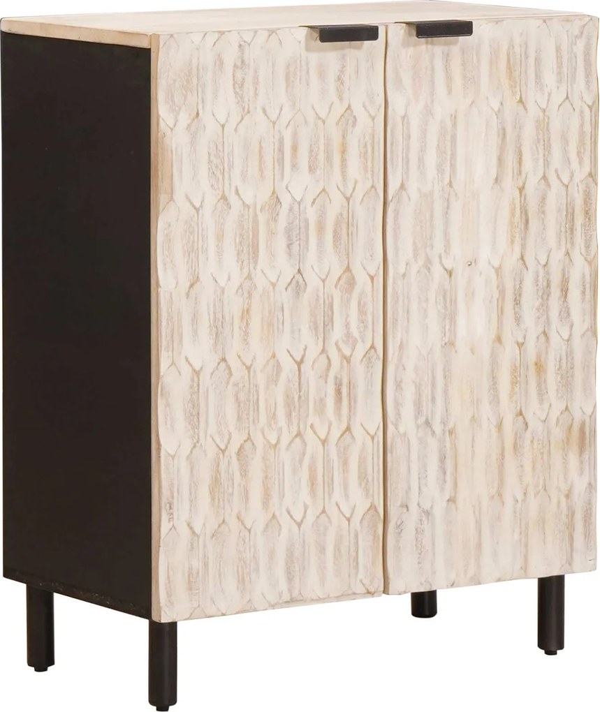 vidaXL Bufet Finisaj Alb Spălat 60 x 33 x 75 cm Lemn de mango solid