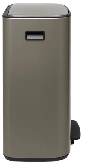 Coș Brabantia Bo Pedal 1003184, 60 L, închidere ușoară, bază antiderapantă, gri