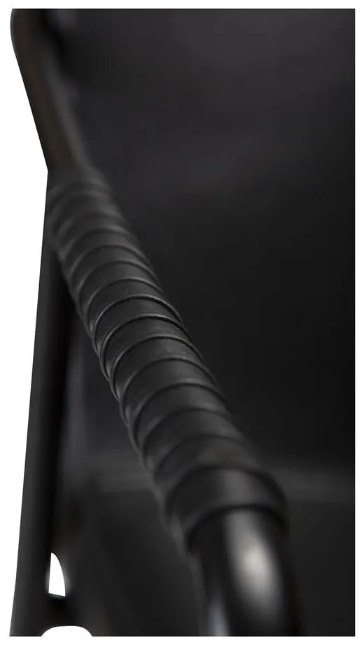 Scaun bar cu husă din piele artificială DAN-FORM Denmark Boto, negru, înălțime 95 cm