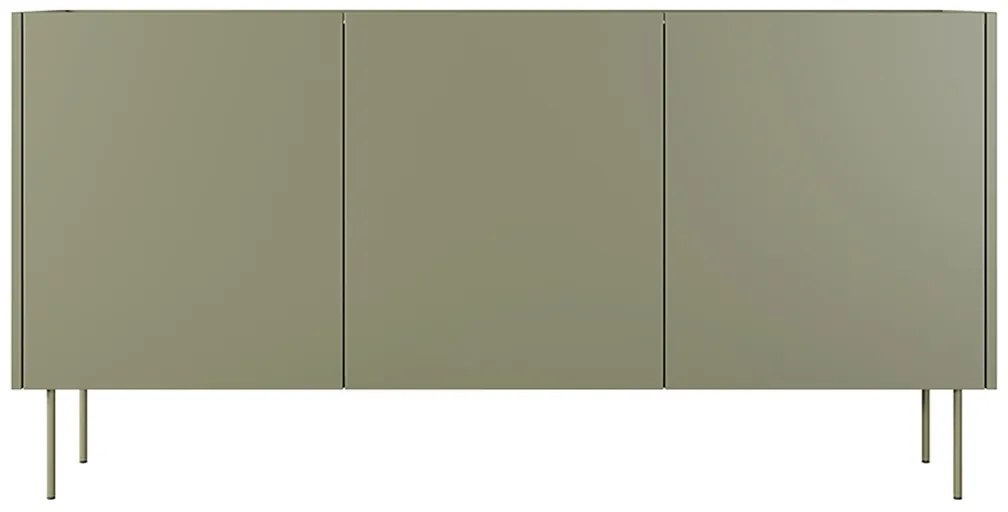 Comodă cu trei uși și patru sertare Desin 170 3U4S - Olive / Stejar Nagano