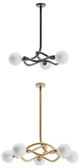 Redo 01-3257 - Lustru pe tijă CONFUSIO, 3xE14/28W/230V, Ø 76 cm, negru