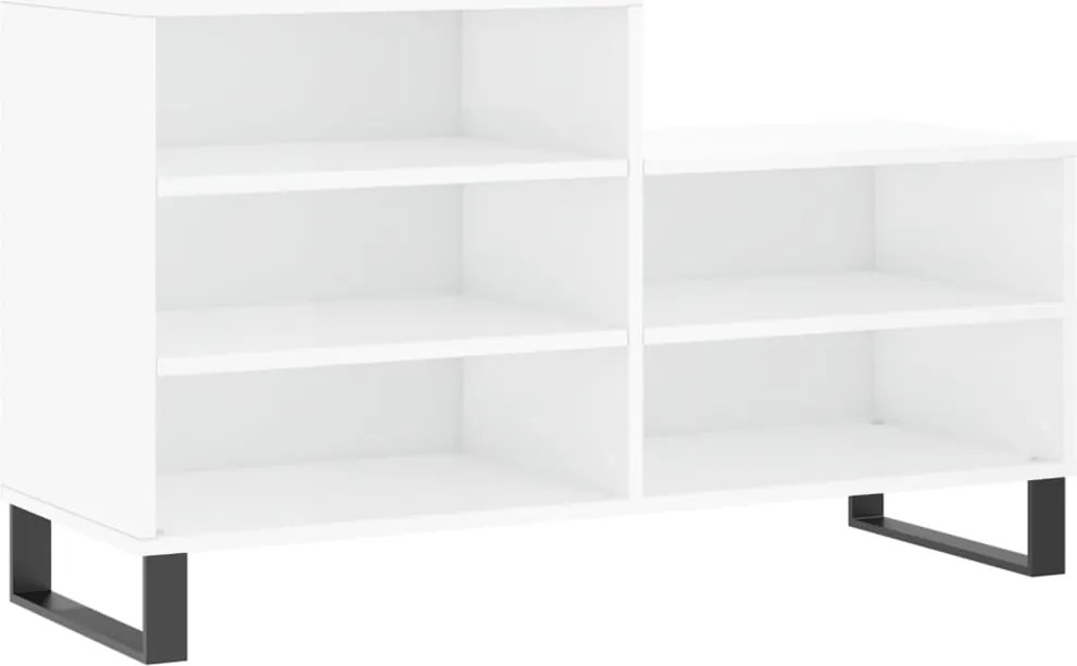 vidaXL Pantofar, alb extralucios, 102x36x60 cm, lemn compozit