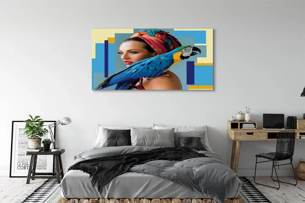 Tablouri canvas Macaw pe umăr
