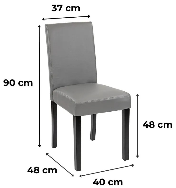 Scaun de sufragerie din piele Kelly, gri