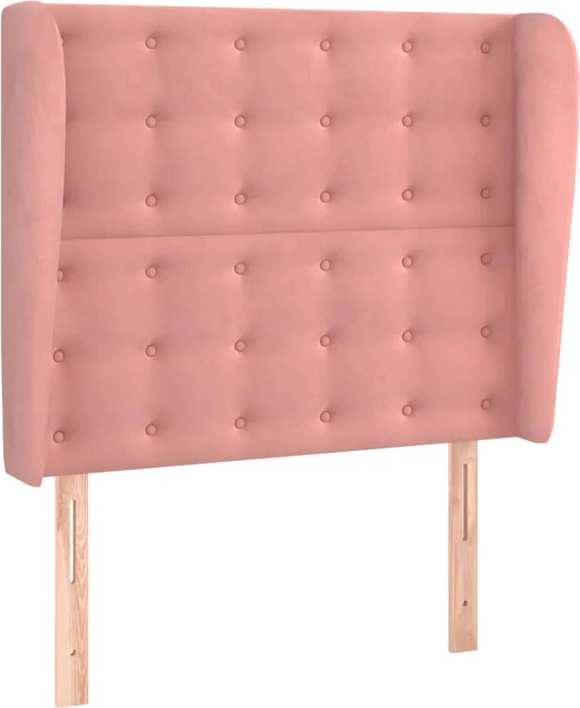 vidaXL Tăblie de pat cu aripioare, roz, 83x23x118/128 cm, catifea