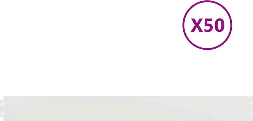 vidaXL Borduri de gazon 50 buc Alb 10x103 cm Oțel laminat la rece