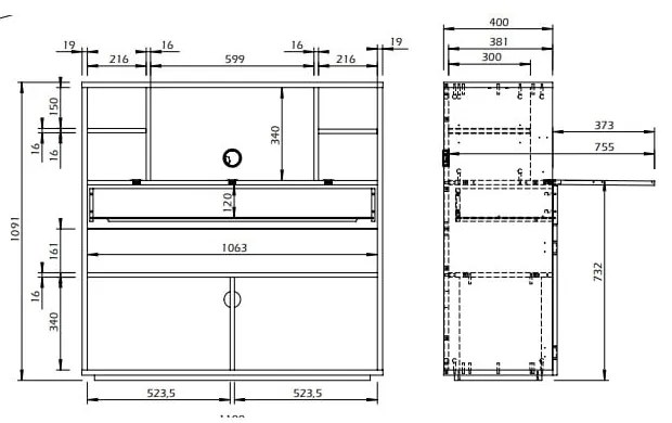 Birou cu blat alb TemaHome Focus, 110 x 109 cm