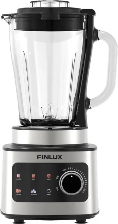 Blender Finlux FTB-8115D, 1500 W, 1,5 l, 6 programe automate, ecran tactil, funcție de zdrobire a gheții, 6 lame, oțel inoxidabil/negru