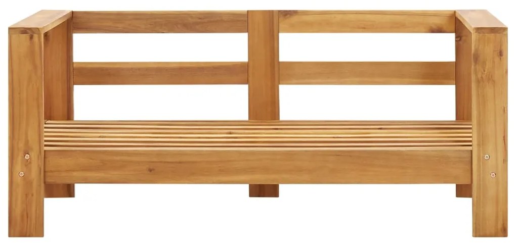 Canapea de gradina cu perna, alb crem, 140 cm, lemn de acacia 1, Crem, Canapea cu 2 locuri