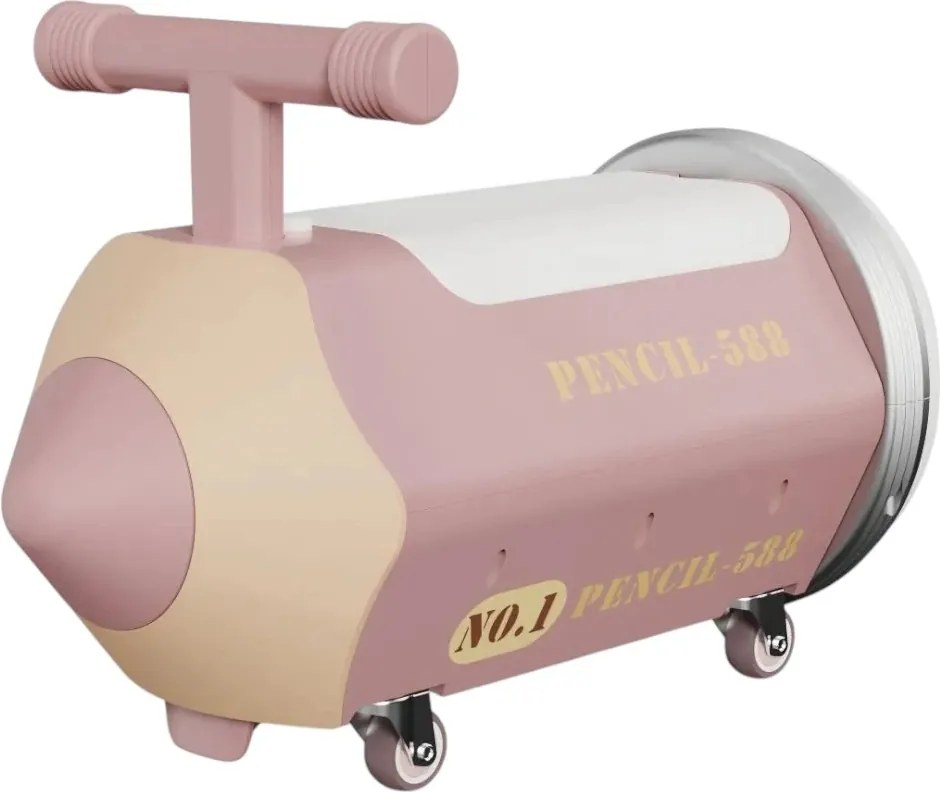 Masinuta cu Functie de Trotineta Fara Pedale Pentru Copii NOVOKIDS™ My First Pencil Car, Cu Melodii si lumini, Maxim 25 Kg, Roti cu rotire 360 grade,