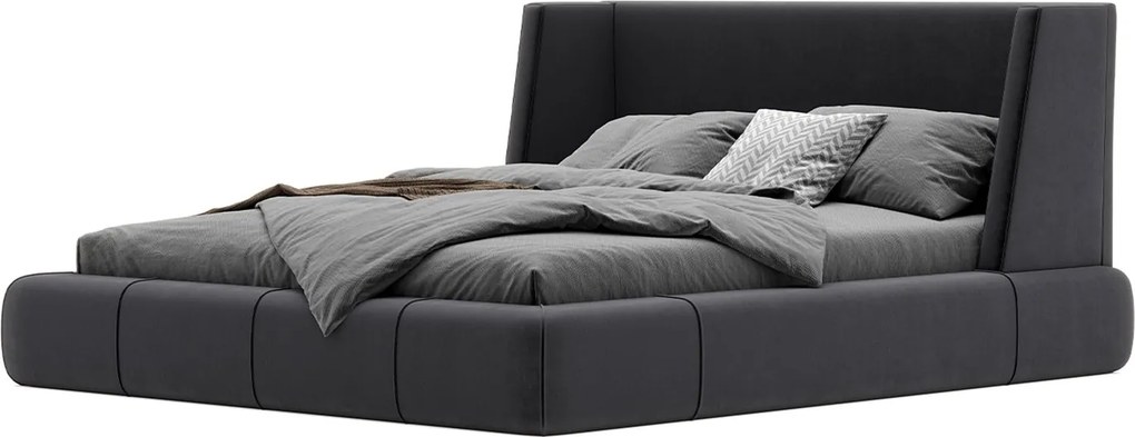 Pat tapițat Rook cu saltea, 140/160/180cm - 180x200