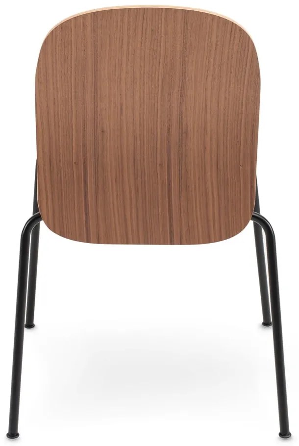 Scaune de dining maro/maro coniac stivuibile 2 buc. cu aspect de lemn de nuc Book – Gazzda