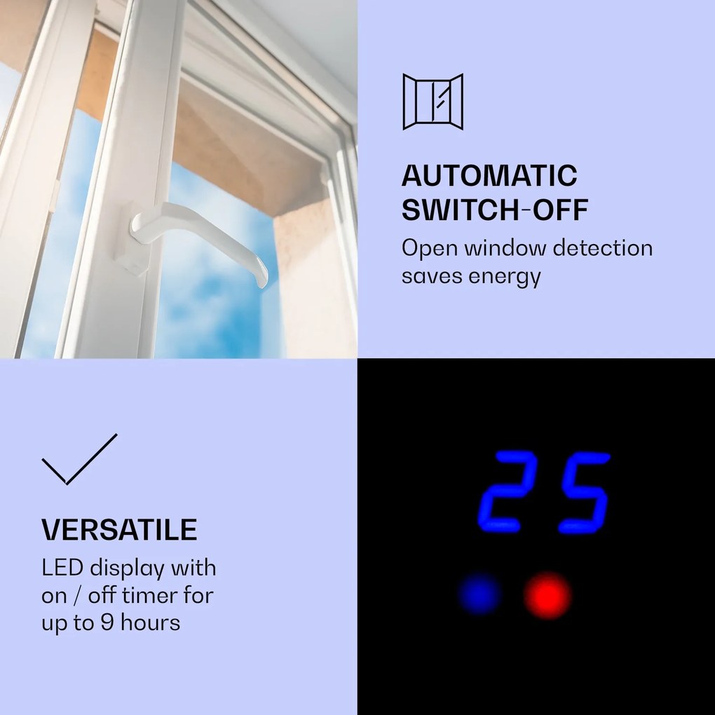 Klarstein Studio Light & Fire 1 Smart, Șemineu, 1000 / 2000 W, MDF, WiFi Control