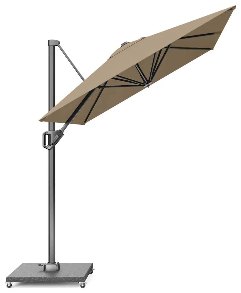 Set umbrela terasa / gradina Platinum Voyager T1, 3x2 m, dreptunghiulara, bej, suport granit Arezzo negru 90 kg inclus