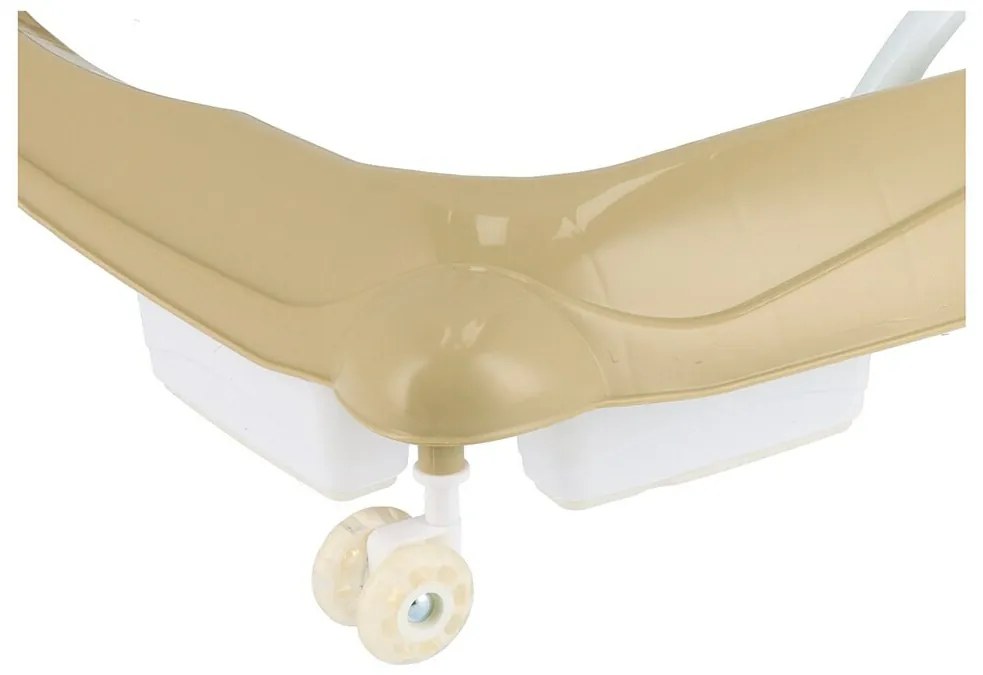 Baby Mix Walker pentru copii cu volan și roți dinsilicon maro deschis, 50 x 44 x 50 cm
