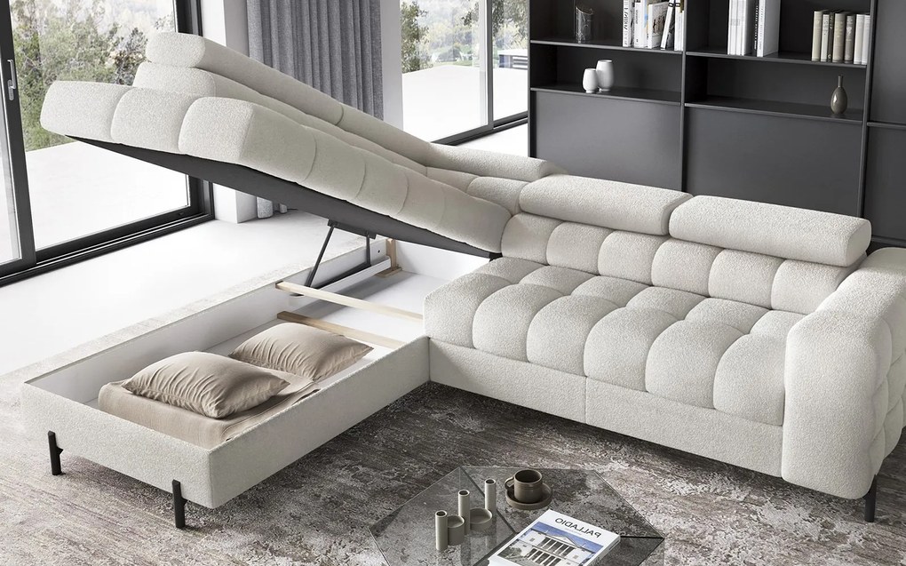 Colțar lemn masiv Ferry Extensibil Material Amore 01, 276 × 72 × 200 cm