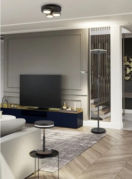 Trio - Plafonieră LED dimabilă FRANKLIN, 3xLED/8,5W/230V, Ø 35 cm, neagră