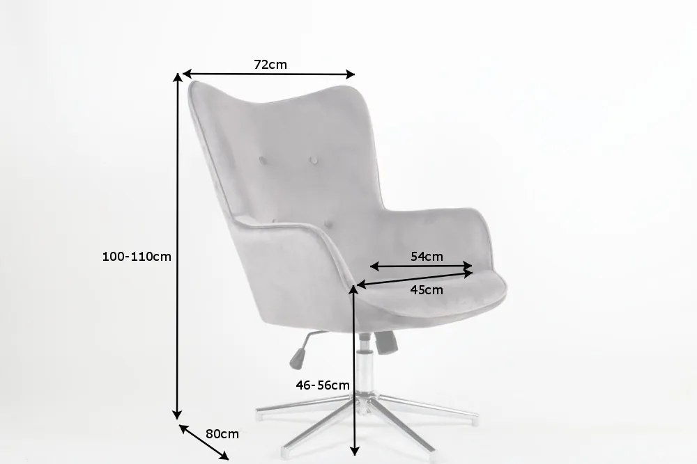 Fotoliu pivotant, design extravagant Lounger, catifea gri A-39511 VC