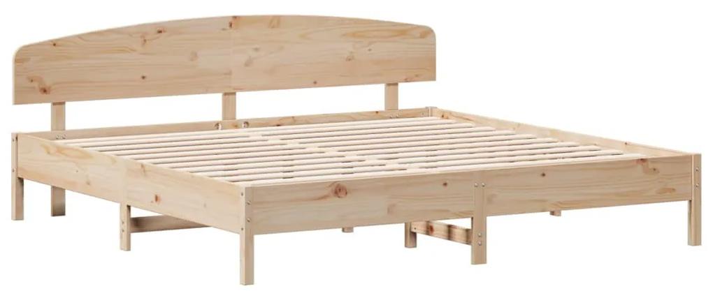 3207193 vidaXL Cadru pat cu tăblie 200x200 cm, lemn masiv de pin