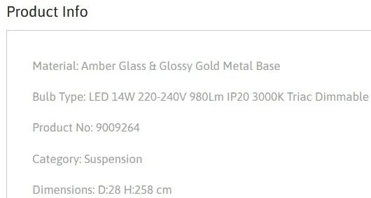 Lustra moderna cu 2 pendule LED, Metal, Auriu, Sticla, Amber, Norma