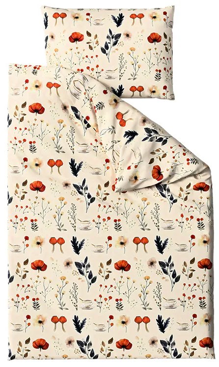 Set 2 buc lenjerie cocolino PAPAVA crem + cearsaf Cocolino microplus cu elastic SOFT 180x200 cm alb, pat dublu