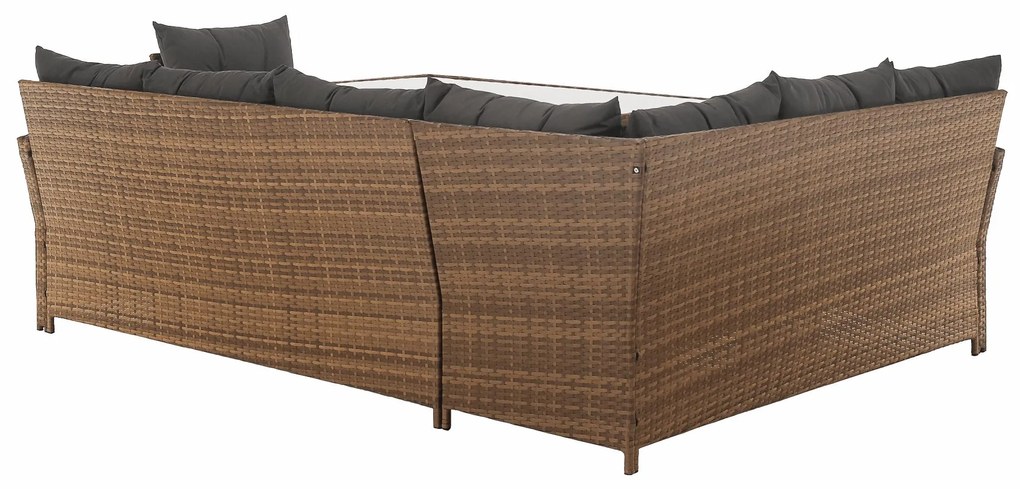 Set mobilier de grădină Senala (gri maro + maro deschis) (pentru 8 persoane). 1116496